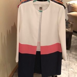 White pink and blue spring jacket